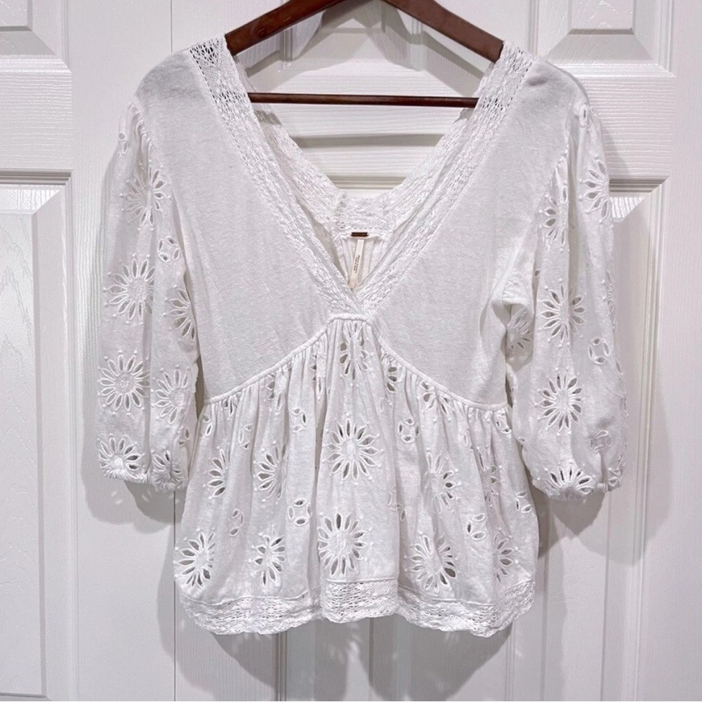 Free People Sweeter Side Eyelet Top Size XS